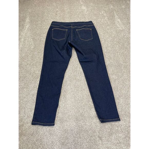 a.n.a a new approach womens pull on jeans sz Large dark wash stretch denim - Picture 2 of 12